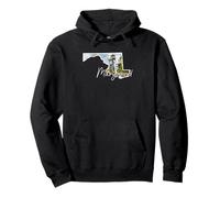Maryland Pride Watercolor Lighthouse State Outline Art Pullover Hoodie
