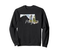 Maryland Pride Watercolor Lighthouse State Outline Art Sweatshirt