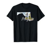 Maryland Pride Watercolor Lighthouse State Outline Art T-Shirt