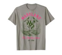 Maryland Retro Vintage State Design Flag Birds Crest T-Shirt