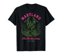 Maryland Retro Vintage State Design Flag Birds Crest T-Shirt