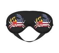 Maryland State Flag American Flag Crab Eye Mask Sleep Mask Light BlockBlindfold Night Eyes Cover Soft Pressure-Free Eyeshade with Elastic Strap for Home Travel Office Nap Yoga