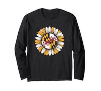 Maryland State Flag Black Eyed Susan Flower Gardening Long Sleeve T-Shirt