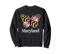 Maryland State Flag Butterfly Art Pride Sweatshirt