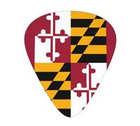 Maryland State Flag Guitar picks, 12 pieces per pack, 3 different thicknesses, suitable for guitar, bass, ukulele and other instruments.