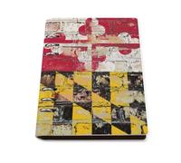 Maryland State Flag Leather A5 Binder Notebook Refillable Travel Journal with 90 Sheets Personal Planner for Women Men