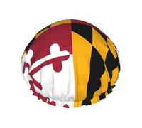 Maryland State Flag One Size Double-layer shower cap prevents hair from getting tangled during showering and skincare.