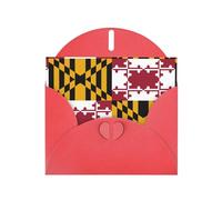 Maryland State Flag Pearl Paper Holiday Greeting Card With Envelopes Weddings Party Birthday Invitations Wishes