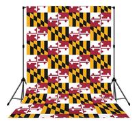Maryland State Flag Print 5x7ft Backdrop Curtain With Hanging Pocket Back Drop Photography Accessories For Live Streaming