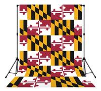 Maryland State Flag Print 5x7ft Backdrop Curtain With Hanging Pocket Back Drop Photography Accessories For Live Streaming