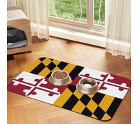 Maryland State Flag print Cats Pet Bowl Placemat Pet Feeding Mats for Dogs, Non-Slip PU Leather Tablecloth for Pets
