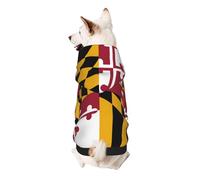 Maryland State Flag Print Dog Hoodie Sweatshirt For Small Dogs, Warm, Soft And Breathable Pet Clothes, Easy To Wear Jumper For Winter And Fall Warm