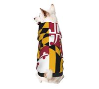 Maryland State Flag Print Dog Hoodie Sweatshirt For Small Dogs, Warm, Soft And Breathable Pet Clothes, Easy To Wear Jumper For Winter And Fall Warm