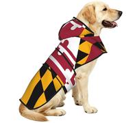 Maryland State Flag Print Dog Raincoats with Reflective Hooded,Portable Pet Poncho Jacket,for Small,Medium,Large S Puppies