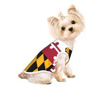 Maryland State Flag Print Dog Shirt Summer Pet T-Shirts Stretchy Cats Dogs Tee Shirt Sleeveless Tank Top Dog Vest
