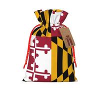 Maryland State Flag Print Drawstring Gift Bags,For Holiday Season,Birthdays,Anniversaries And Any Special Occasion