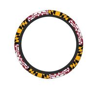 Maryland State Flag Print Elastic Steering Wheel Cover 15 in, Stylish Car Interior Accessory,for Women & Men, Auto, Suvs