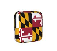 Maryland State Flag Print Multifunctional Storage Bag Pad Bag Skin-Friendly Period Pouch Reusable Tampon Bag for Female