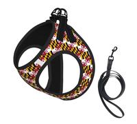 Maryland State Flag Print Pet Supplies Adjustable Step-In Flex Breathable Mesh Dog Harness For Small Medium Dogs, S-L