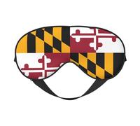Maryland State Flag Print Soft Eye Mask – Elastic Nighttime Shade, Light-Proof Blindfolds for Plane, Yoga, Travel