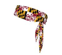 Maryland State Flag Print Sports Head Tie, Hair Band For Workout, Running, Yoga, One Size Fits Most