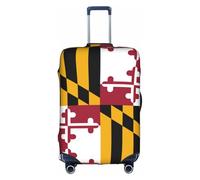 Maryland State Flag Print Travel Elastic Suitcase Luggage Baggage Cover Protector, Washable And Anti-Scratch, White, S