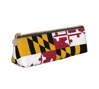 Maryland State Flag print Triangle Box Multi functional Makeup Bag, Office Travel and Daily Stationery Storage