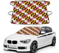 Maryland State Flag Printed Car Windshield Cover, Waterproof Winter Snow Shield, Anti Frost Guard for Auto Glass