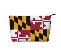 Maryland State Flag Printed Corduroy Cosmetic Bag, Large Capacity Waterproof Travel toiletries Storage Bag