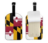 Maryland State Flag Printed Leather Luggage Tag, Durable Baggage Identifier, Soft PU ID Label, for Business Travel