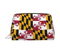 Maryland State Flag Travel Makeup Bag, Organizer Bag with Divider,Portable Zipper Toiletries Storage Case