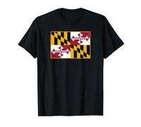 Maryland State Flag Value Graphic T-Shirt, Men, Black, L