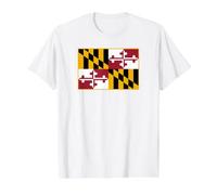 Maryland State Flag Value Graphic T-Shirt, Men, White, M