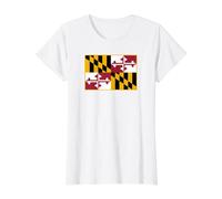Maryland State Flag Value Graphic T-Shirt, Women, White, L