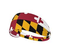 Maryland State Flag Workout Sweatbands Adjustable Hairband For Basketball,Fitness Athletics Football, Yoga