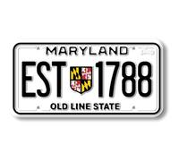 Maryland State License Plate Magnet by Classic Magnets, 1.9" x 3.8", Collectible Souvenirs Made in The USA