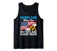 Maryland State Snowflake Causes Chaos America USA Winter Tank Top