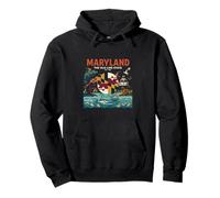Maryland The Old Line State Chesapeake Bay Travel Icons Pullover Hoodie