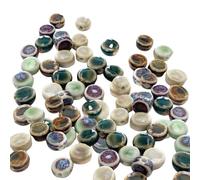 MaryLavender Ceramic Round Porcelain Beads Porcelain Spacer Bead Craft Beading Kit for DIY Jewelry Making DIY Crafts for Women Above 12 Years Old 50 pcs