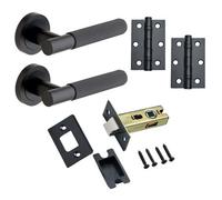 Marylebone Knurled Lever On Rose Door Pack - Matt Black - Handle/hinges/door Latch - Designer Levers