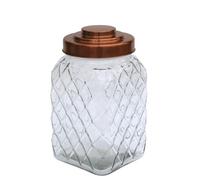 MaryMaryGardens Decorative Vintage Glass Storage Jars, Set of 2, 3.5 Litre Each, Ideal for Pasta, Sugar, Tea, Coffee, Dry Foods