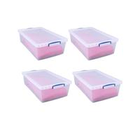 MaryMo Really Useful Nestable Plastic Storage Box 43 Litre Clear (6)