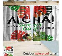 MaryMunger Rod Pocket Curtains Vintage Hawaii Aloha Hello Summer Energy Efficient, Darkening W72x45L Inches