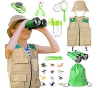 Maryparty Explorer and Safari Costume Vest and Hat Set for Kid Role Play-Great for Park Ranger Paleontologist Zoo Keeper Costume and Adventure Kids