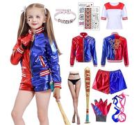 Maryparty Quinn Costume for Kids Adult Quinn Fancy Dress Halloween Villain Costume for Halloween Cosplay