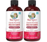 MaryRuth Organics, Liquid Morning Multivitamin Essentials+, Essential Vitamins & Minerals, Sugar Free, Raspberry Flavour, 450ml, Vegan, Gluten Free (Pack of 2)