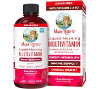 MaryRuth Organics, Liquid Morning Multivitamin Essentials+, Essential Vitamins & Minerals, Sugar Free, Raspberry Flavour, 450ml, Vegan, Gluten Free