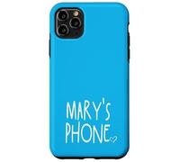 Mary's Phone Mary Personalized Name White Aqua Blue Case for iPhone 11 Pro Max