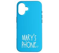 Mary's Phone Mary Personalized Name White Aqua Blue Case for iPhone 16