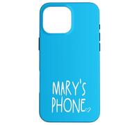 Mary's Phone Mary Personalized Name White Aqua Blue Case for iPhone 16 Pro Max